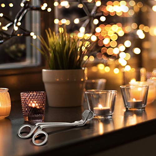 CHEFBEE Candle Wick Trimmer, Polished Stainless Steel Wick Clipper Cutter, Scissors, Reaches Deep Into Candles to Cut Spent Wicks, Allow Cleaner Burn and Prevent Soot Buildup