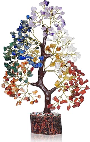 Chakra Tree of Life - Crystal Tree for Positive Energy - Seven Chakra Tree - 7 Chakra Tree, Money Tree, Feng Shui Decor, Chakra Stones, Crystals and Healing Stones, Premium Meditation Accessories