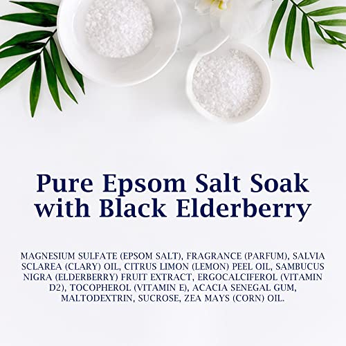 Dr Teal's Pure Epsom Salt Soak, Black Elderberry with Vitamin D, 3 lbs