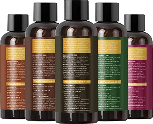 Pure Carrier Oils for Essential Oils - DIY Skin Care Set with Hair Oils Skin Oils for Body Care Moisturizers for Face and Body plus Nail Care - Anti Aging Skin Care DIY Beauty Products Carrier Oil Set