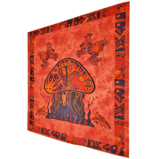 Psychedelic Mushroom Garden Tapestry