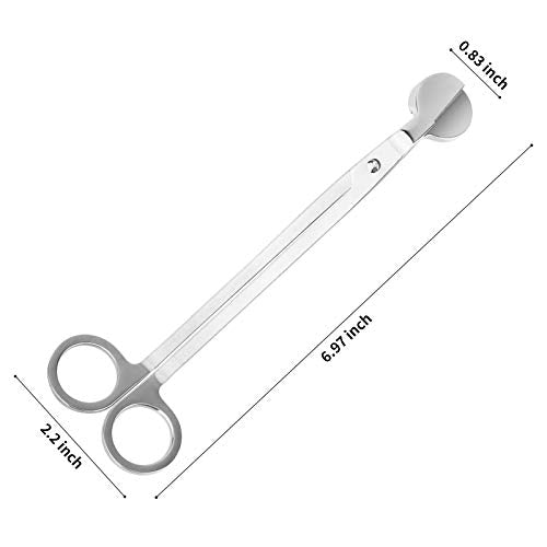CHEFBEE Candle Wick Trimmer, Polished Stainless Steel Wick Clipper Cutter, Scissors, Reaches Deep Into Candles to Cut Spent Wicks, Allow Cleaner Burn and Prevent Soot Buildup