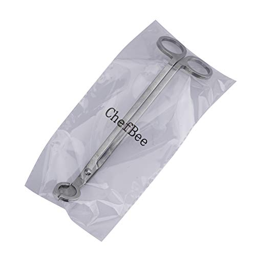 CHEFBEE Candle Wick Trimmer, Polished Stainless Steel Wick Clipper Cutter, Scissors, Reaches Deep Into Candles to Cut Spent Wicks, Allow Cleaner Burn and Prevent Soot Buildup
