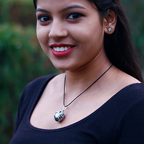 AYANA Raw Hematite Real Crystal Pendant Necklace for Women | Root Chakra, Aquarius Birthstone | Powerful Protective, Grounding Stone | Handmade with Ethically Sourced Pure Natural Authentic Gemstone