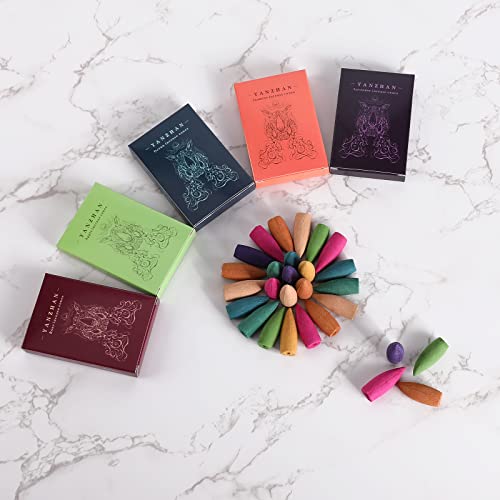 80 Pcs Large Backflow Incense Cones 8 Mixed Natural Scents Sandalwood Rose Green Tea Lavender Osmanthus Jasmine Ocean Apple | Fits All Backflow Incense Burners