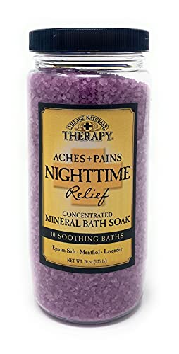 Village Naturals Therapy Mineral Bath Soak Variety Set 3 Pack - Restless Nights, Aches & Pain, Stress & Tension (20oz Jars)