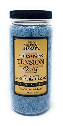 Village Naturals Therapy Mineral Bath Soak Variety Set 3 Pack - Restless Nights, Aches & Pain, Stress & Tension (20oz Jars)