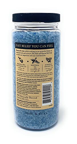 Village Naturals Therapy Mineral Bath Soak Variety Set 3 Pack - Restless Nights, Aches & Pain, Stress & Tension (20oz Jars)
