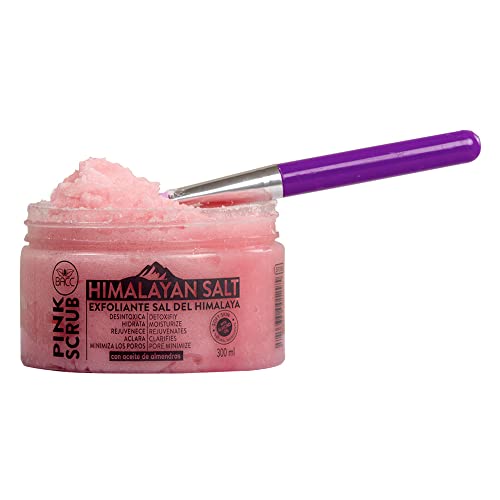 Natural Himalayan Pink Salt Scrub Exfoliator For Face And Body By BACC Beauty And Care - Natural Exfoliant | Anti-aging | Deep Cleansing | Moisturizing | Almond Oil Scent 10 Oz