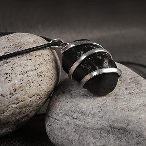 AYANA Raw Black Tourmaline Crystal Healing Pendant Necklace | Aid Soothe Mind Emotions, Protection Negative Energy Cleanser Natural Stress, Increase Self-Confidence | Handmade with Ethically Sourced Raw Natural Pure Gemstone