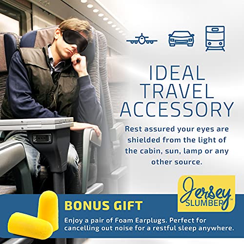 Silk Sleep Eye Mask for Men Women, Comfortable Super Soft Eye Mask with Adjustable Strap, 100% Pure Silk, Works with Every Nap Position, Ultimate Sleeping Aid Blindfold, Blocks Light, Jersey Slumber