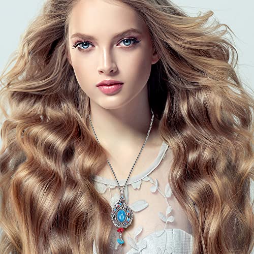 14 Pcs Vintage Crystal Pendant Necklaces for Women Girls Chakra Healing Carnelian Necklace Bohemian Retro Sunflower Necklace Sun and Moon Pendants