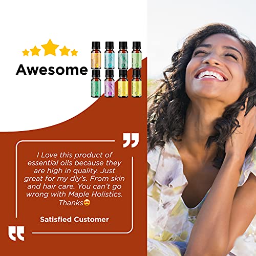 Pure Essential Oil Set for Diffuser - Aromatherapy Essential Oils for Diffusers for Home Travel and Self Care with Natural Essential Oils for Hair Skin and Nails - Oil Diffuser Essential Oils Set