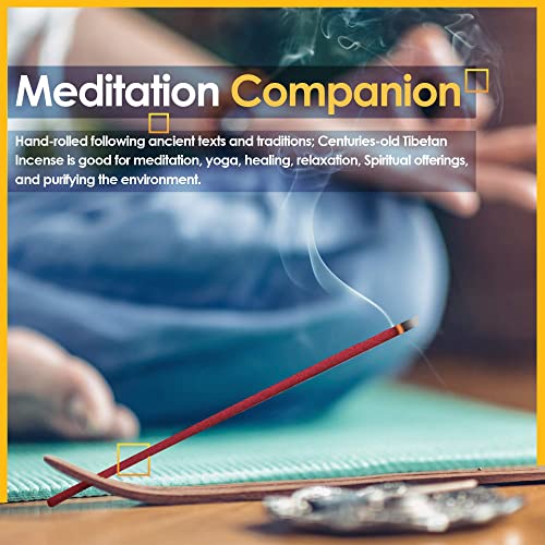 Tibetan Incense Sticks ~ Spiritual Healing Hand Rolled Assorted Incense Made from Organic Himalayan Herbs ~ Aromatherapy Incense for Pressure Relief, and Zen Meditation (Assorted)