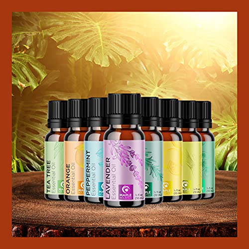 Pure Essential Oil Set for Diffuser - Aromatherapy Essential Oils for Diffusers for Home Travel and Self Care with Natural Essential Oils for Hair Skin and Nails - Oil Diffuser Essential Oils Set