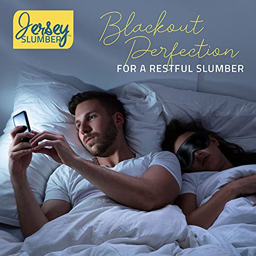 Silk Sleep Eye Mask for Men Women, Comfortable Super Soft Eye Mask with Adjustable Strap, 100% Pure Silk, Works with Every Nap Position, Ultimate Sleeping Aid Blindfold, Blocks Light, Jersey Slumber