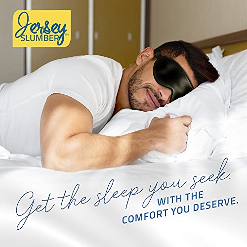 Silk Sleep Eye Mask for Men Women, Comfortable Super Soft Eye Mask with Adjustable Strap, 100% Pure Silk, Works with Every Nap Position, Ultimate Sleeping Aid Blindfold, Blocks Light, Jersey Slumber