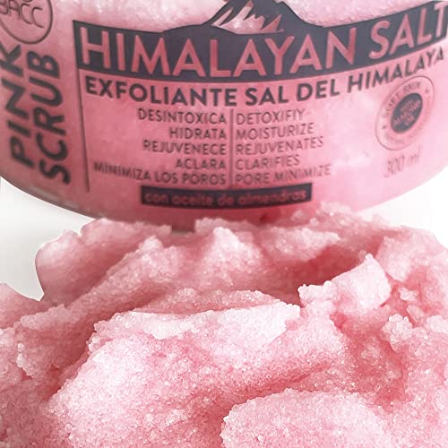 Natural Himalayan Pink Salt Scrub Exfoliator For Face And Body By BACC Beauty And Care - Natural Exfoliant | Anti-aging | Deep Cleansing | Moisturizing | Almond Oil Scent 10 Oz