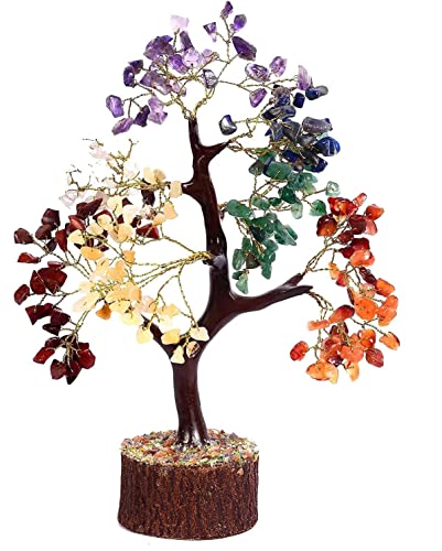 Chakra Tree of Life - Crystal Tree for Positive Energy - Seven Chakra Tree - 7 Chakra Tree, Money Tree, Feng Shui Decor, Chakra Stones, Crystals and Healing Stones, Premium Meditation Accessories