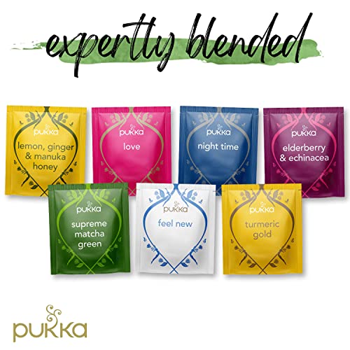 Pukka Herbal Tea Sampler, Organic Tea, Eco-friendly, Self Care Gift Box, 45 Tea Bags, 9 Flavors