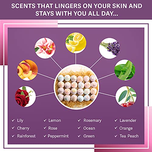 Beautifier Life Moisturizer Bath Bombs Gift Set (Set of 24) Natural Refreshing Bubble Bath Kit with Relaxing Scents Made from Essential Oils for Bubble and Spa Bath – Ideal for Dry Skin Moisturize