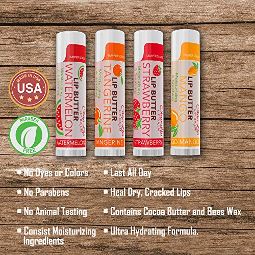 CHAP-LIP Lip Balm 60 Ct. with Fruit Flavors, Cocoa Butter, Coconut Oil | Moisturizing Vitamin E & Total Hydration Treatment & Soothing Lip Therapy