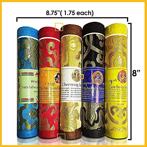 Tibetan Incense Sticks ~ Spiritual Healing Hand Rolled Assorted Incense Made from Organic Himalayan Herbs ~ Aromatherapy Incense for Pressure Relief, and Zen Meditation (Assorted)
