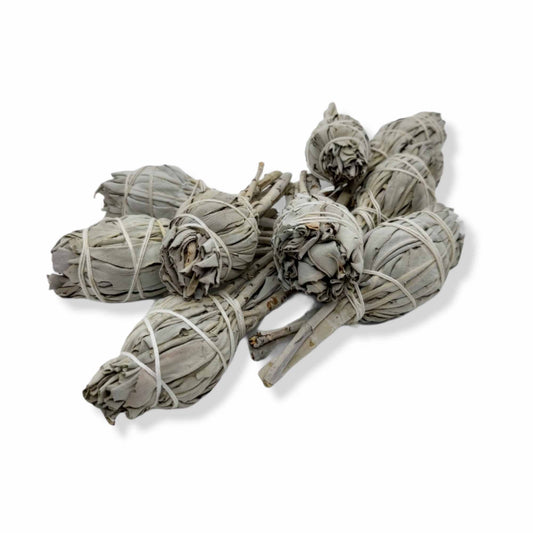 Bulk Organic White Sage Smudge Sticks Mini 10-12cm Bundle Incense Cleansing Wand