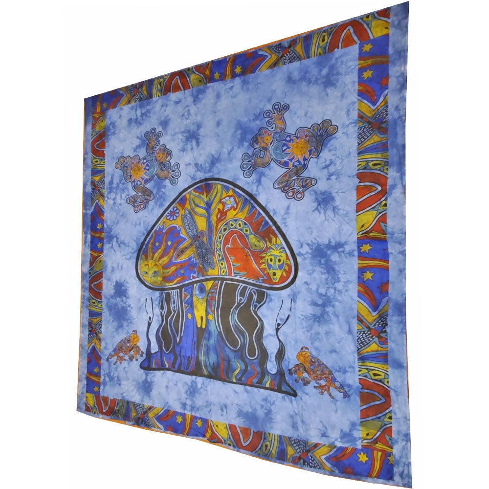 Psychedelic Mushroom Garden Tapestry