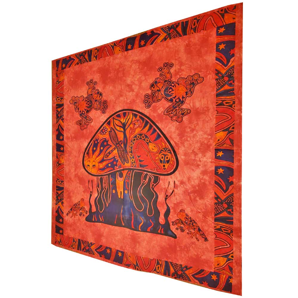 Psychedelic Mushroom Garden Tapestry